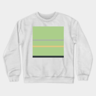 An amazing miscellany of Silver Foil, Charcoal, Oxley, Laurel Green and Sand stripes. Crewneck Sweatshirt